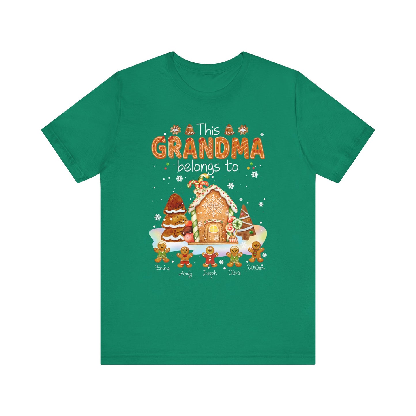 This Grandma Belongs To Gingerbread House T-Shirt — Personalized Grandma Christmas Tee