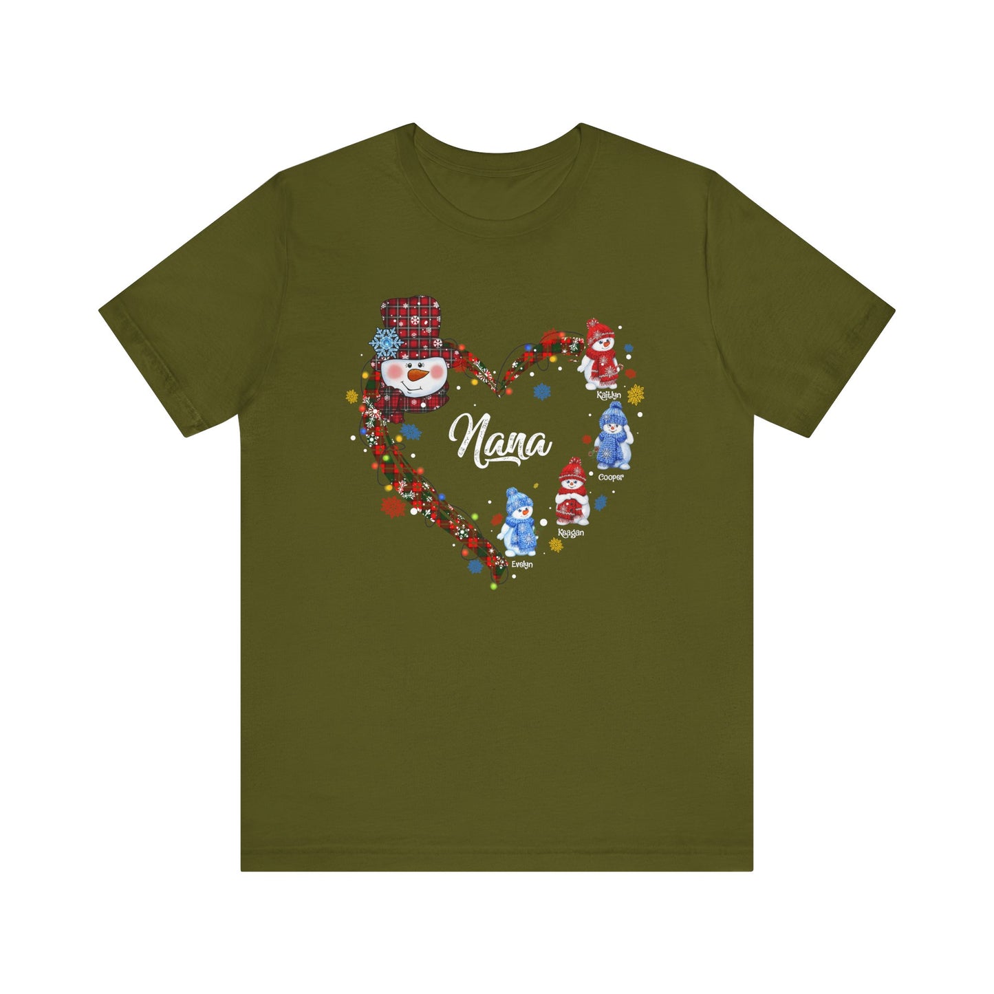 Custom Christmas Heart T-Shirt for Mom & Grandma
