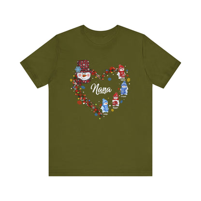 Custom Christmas Heart T-Shirt for Mom & Grandma