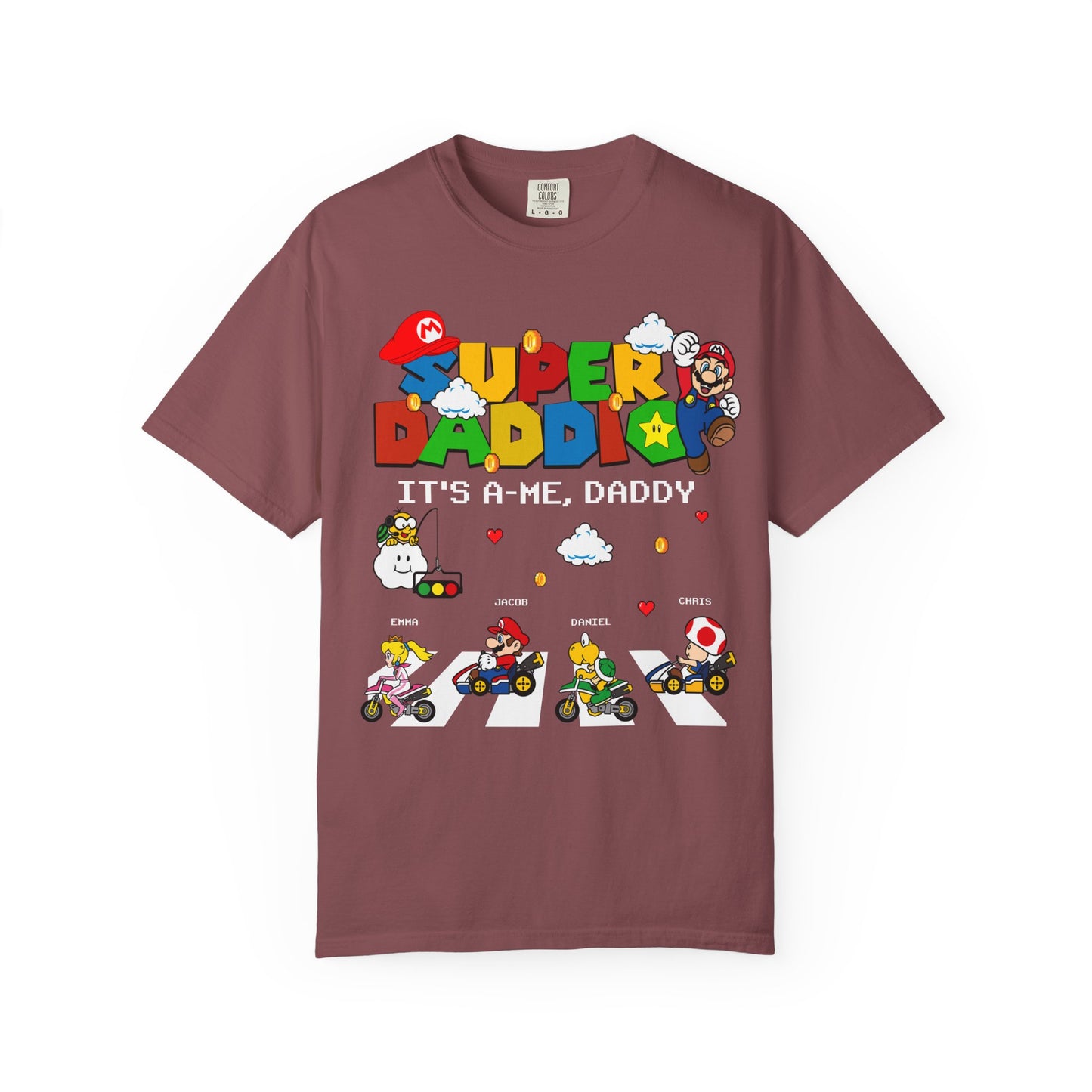 Super Daddio Personalised Kid's Name T-shirt - Fun Father's Day Gift, Gamer Dad Apparel, Video Game Lover Tee, Casual Everyday Wear