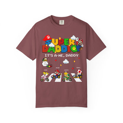 Super Daddio Personalised Kid's Name T-shirt - Fun Father's Day Gift, Gamer Dad Apparel, Video Game Lover Tee, Casual Everyday Wear