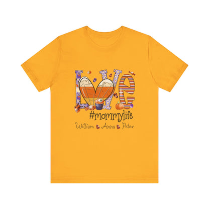 Love #MommyLife T-shirt for Family Celebrations, Perfect Gifts for Mom & Grandma, Autumn Casual Wear, Cozy Season Outfit