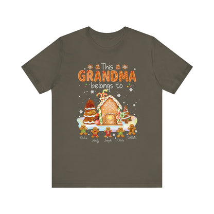 This Grandma Belongs To Gingerbread House T-Shirt — Personalized Grandma Christmas Tee