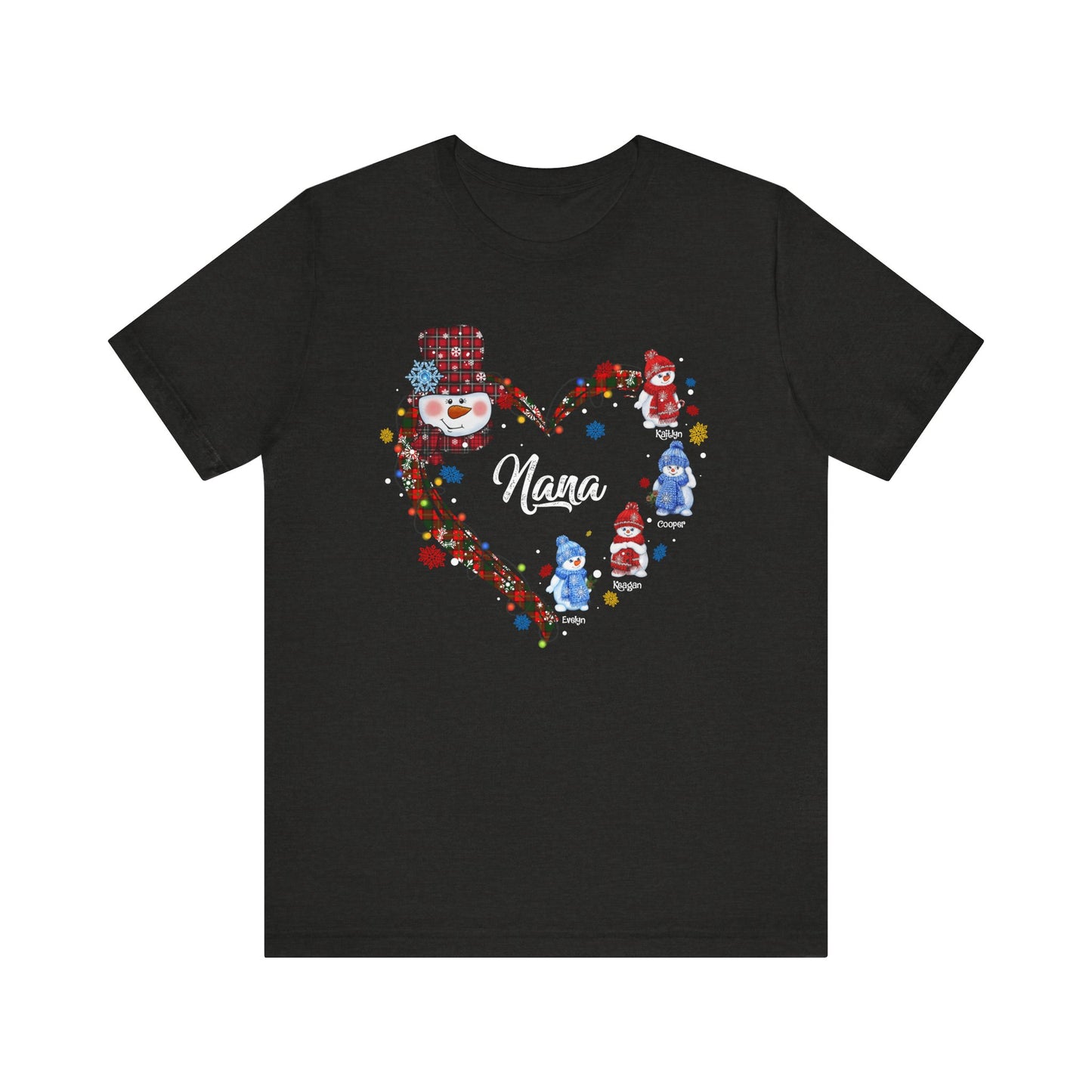Custom Christmas Heart T-Shirt for Mom & Grandma