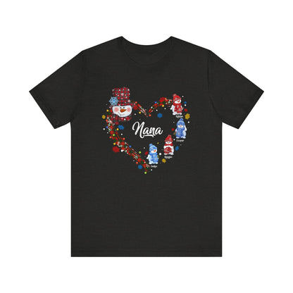 Custom Christmas Heart T-Shirt for Mom & Grandma