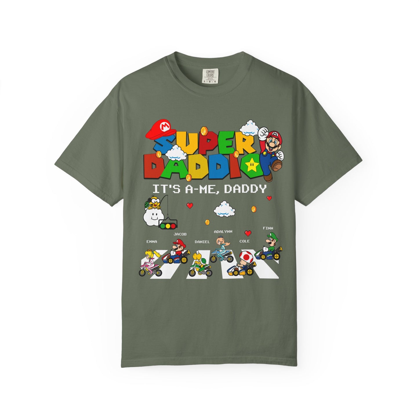 Super Daddio Personalised Kid's Name T-shirt - Fun Father's Day Gift, Gamer Dad Apparel, Video Game Lover Tee, Casual Everyday Wear