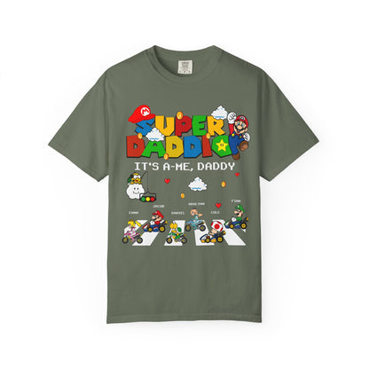 Super Daddio Personalised Kid's Name T-shirt - Fun Father's Day Gift, Gamer Dad Apparel, Video Game Lover Tee, Casual Everyday Wear