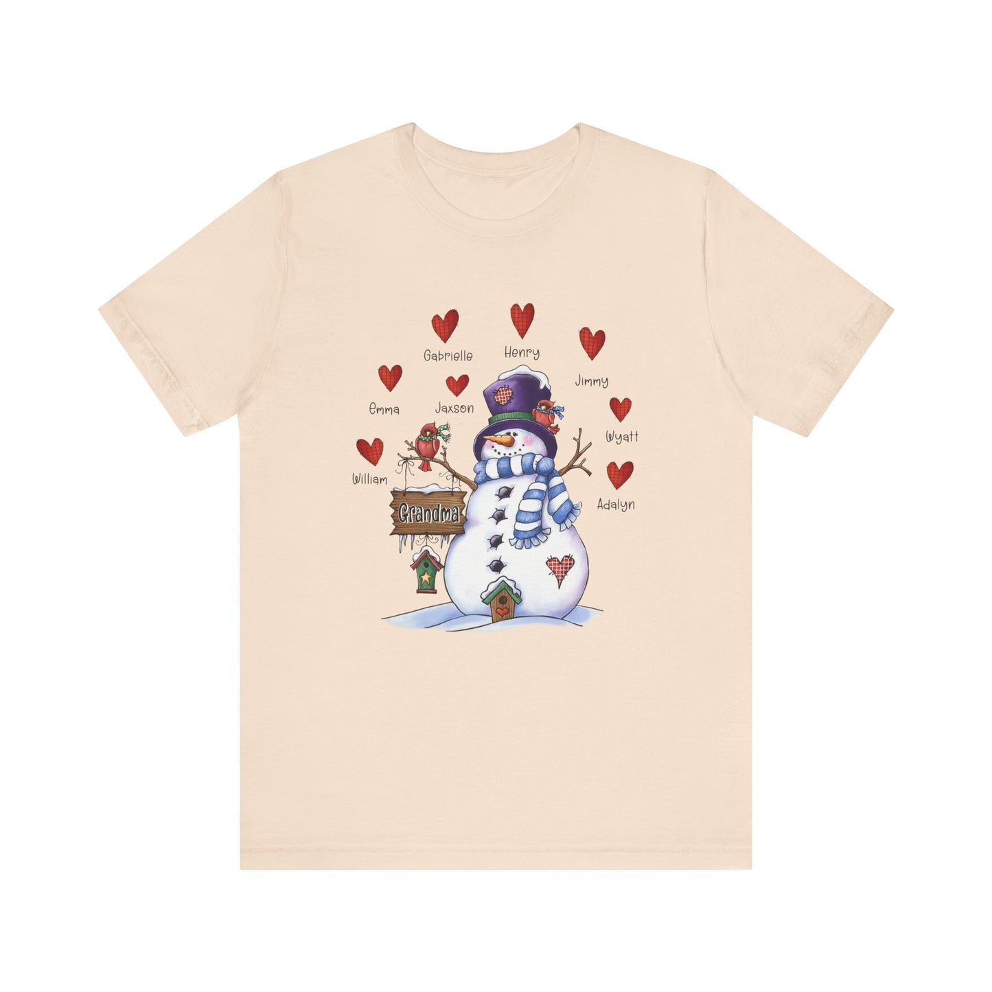 Festive Snowman Love Tee for Winter Celebrations, Gift for Mom & Grandma