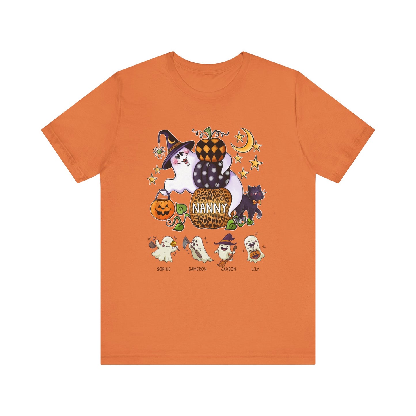 Mimi Boo Halloween Theme Custom Kid's Name Tee, Spooky Ghosts Shirt, Personalised Grandma Shirt