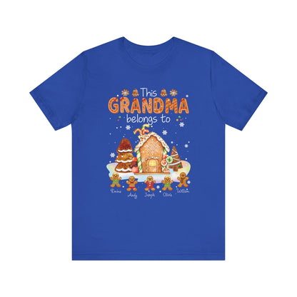 This Grandma Belongs To Gingerbread House T-Shirt — Personalized Grandma Christmas Tee