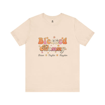 Blessed Nana Customized Grandkid's Names Tee, Personalized Grandparent Gift, Family Reunion Shirt, Cute Nana Apparel, Comfortable Everyday Tee
