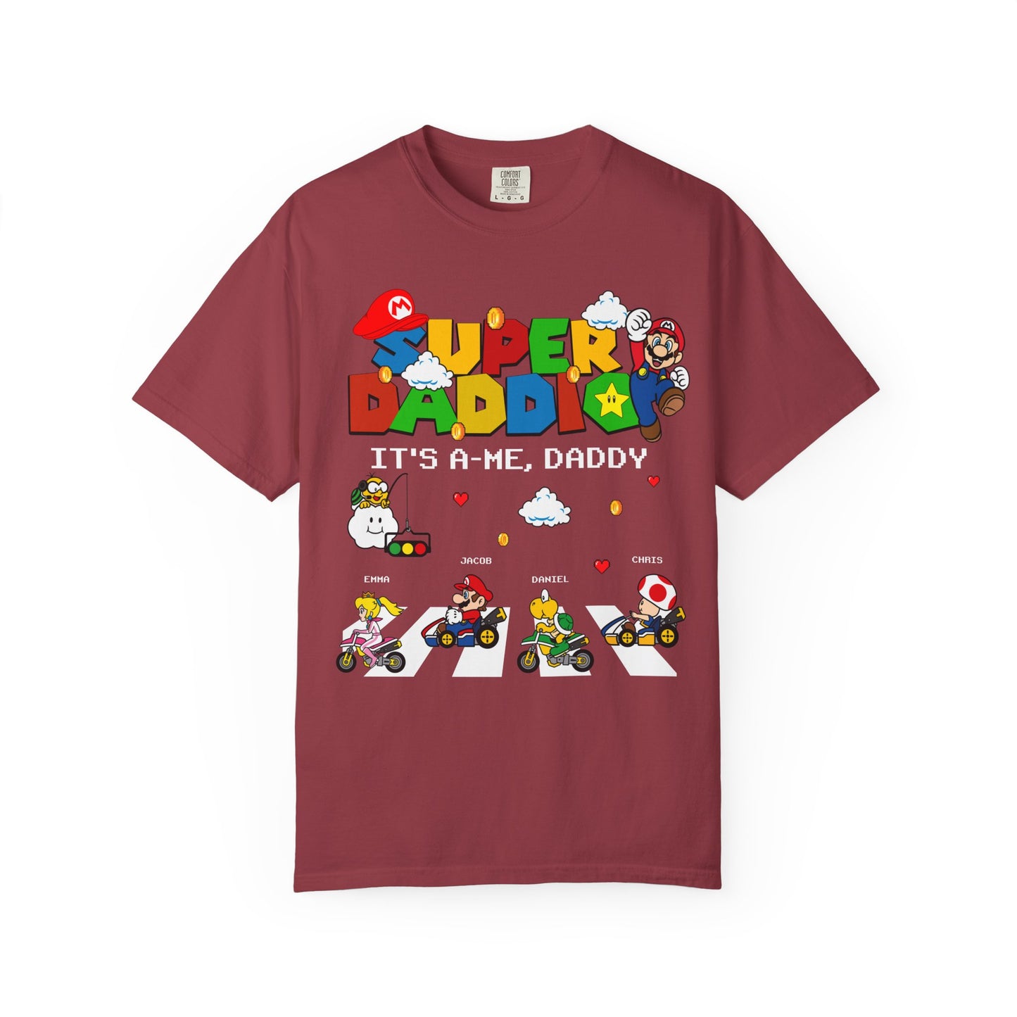 Super Daddio Personalised Kid's Name T-shirt - Fun Father's Day Gift, Gamer Dad Apparel, Video Game Lover Tee, Casual Everyday Wear