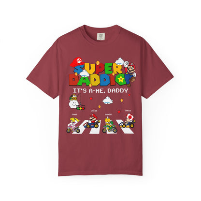 Super Daddio Personalised Kid's Name T-shirt - Fun Father's Day Gift, Gamer Dad Apparel, Video Game Lover Tee, Casual Everyday Wear