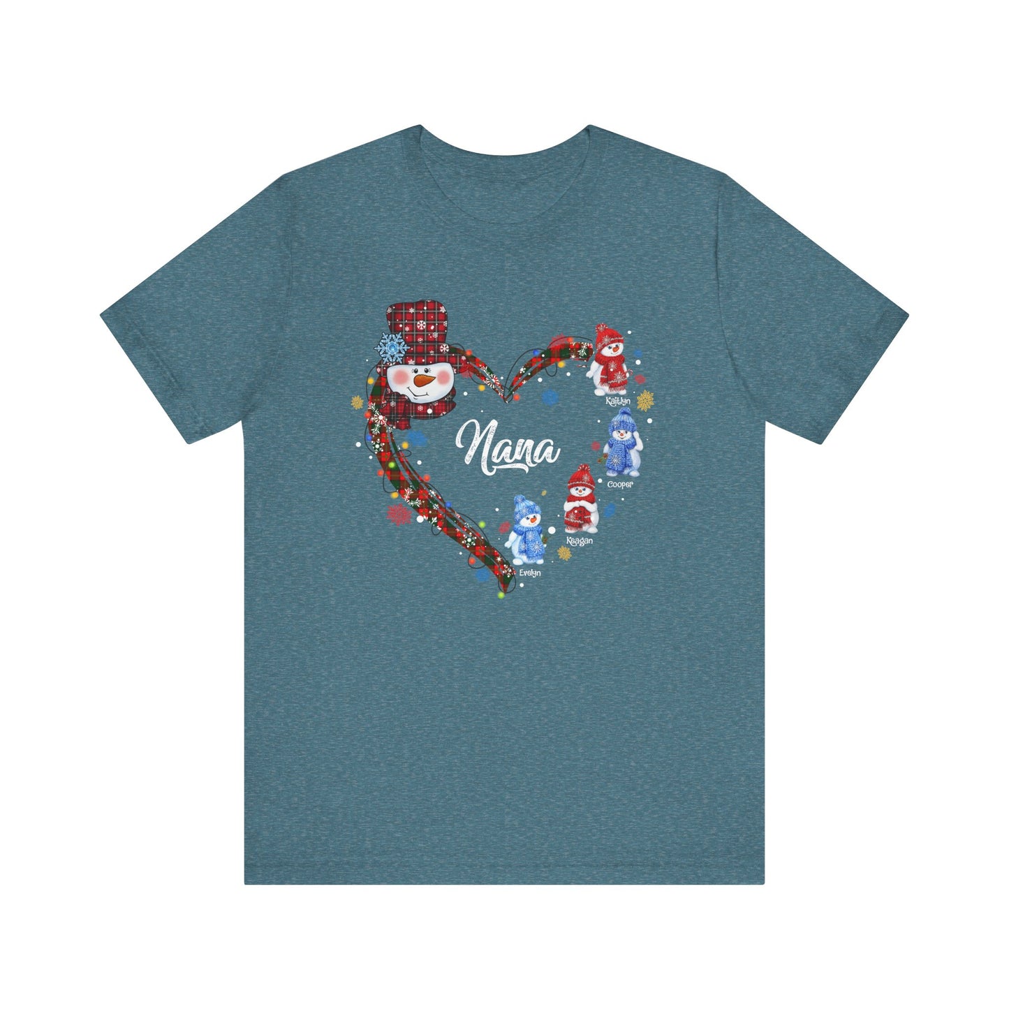 Custom Christmas Heart T-Shirt for Mom & Grandma