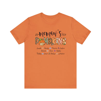 Mommy's Pumpkins Customized Kid's Name T-shirt | Fall Family Shirt, Thanksgiving Outfit, Gift for Mom & Grandma