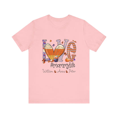 Love #MommyLife T-shirt for Family Celebrations, Perfect Gifts for Mom & Grandma, Autumn Casual Wear, Cozy Season Outfit