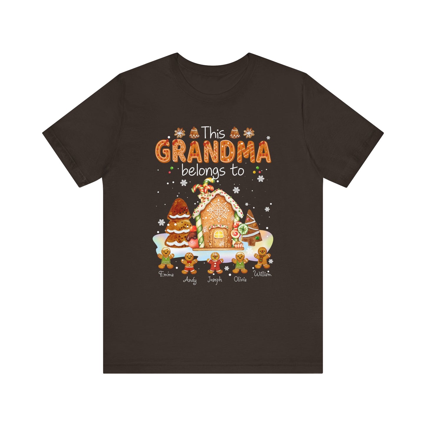 This Grandma Belongs To Gingerbread House T-Shirt — Personalized Grandma Christmas Tee