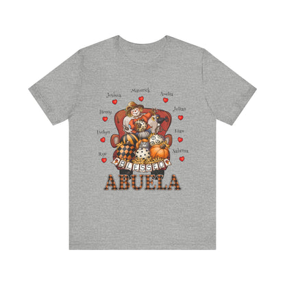 Blessed Mommy & Grandma Customized Kid's Names T-Shirt, Cozy Family Tee, Perfect Gift for Moms, Fall Apparel, Cute Family Outfit, Seasonal Fashion