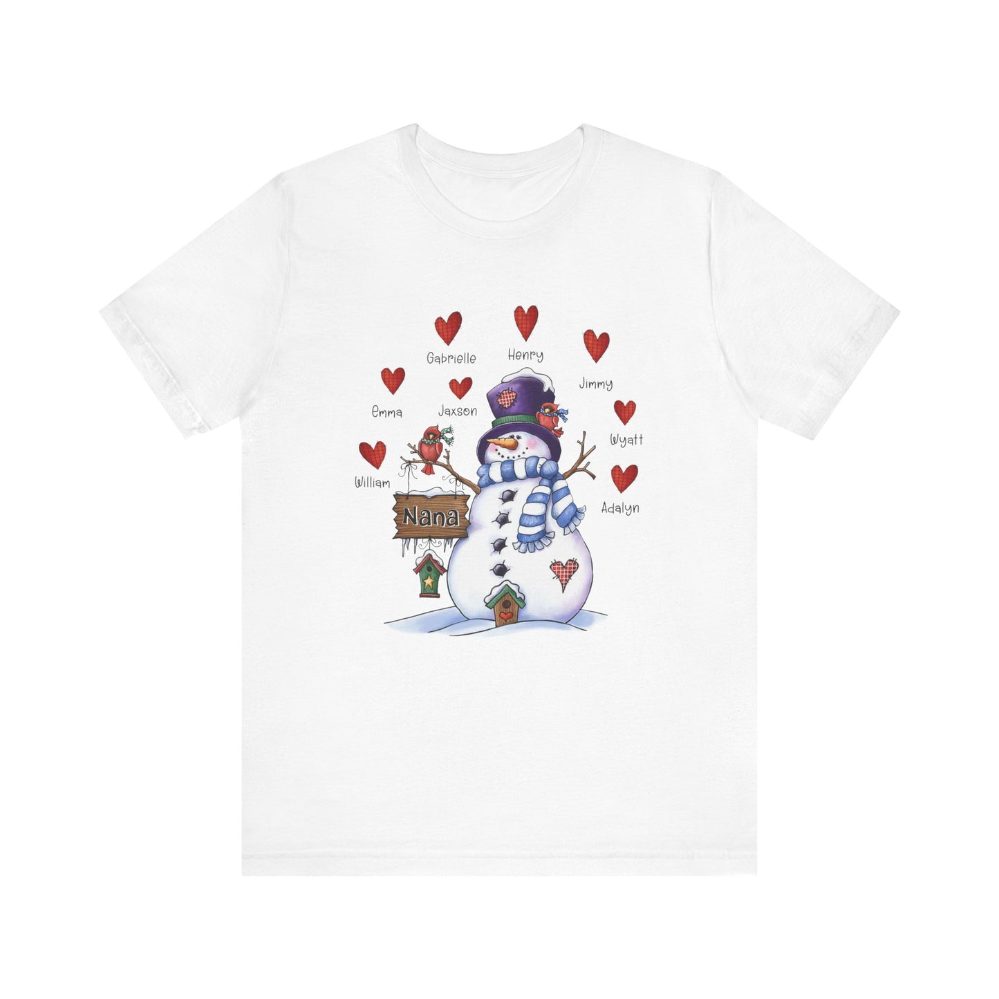 Festive Snowman Love Tee for Winter Celebrations, Gift for Mom & Grandma