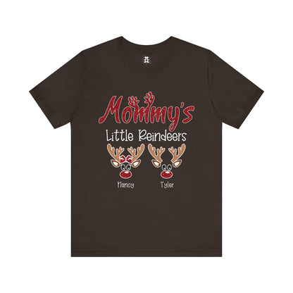 Personalized Family Christmas Tee, Mommy's Little Reindeers Shirt, Holiday Gift for Family