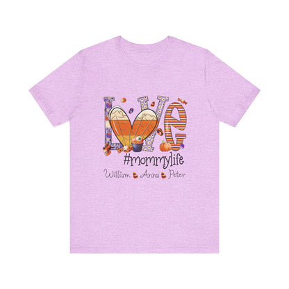 Love #MommyLife T-shirt for Family Celebrations, Perfect Gifts for Mom & Grandma, Autumn Casual Wear, Cozy Season Outfit
