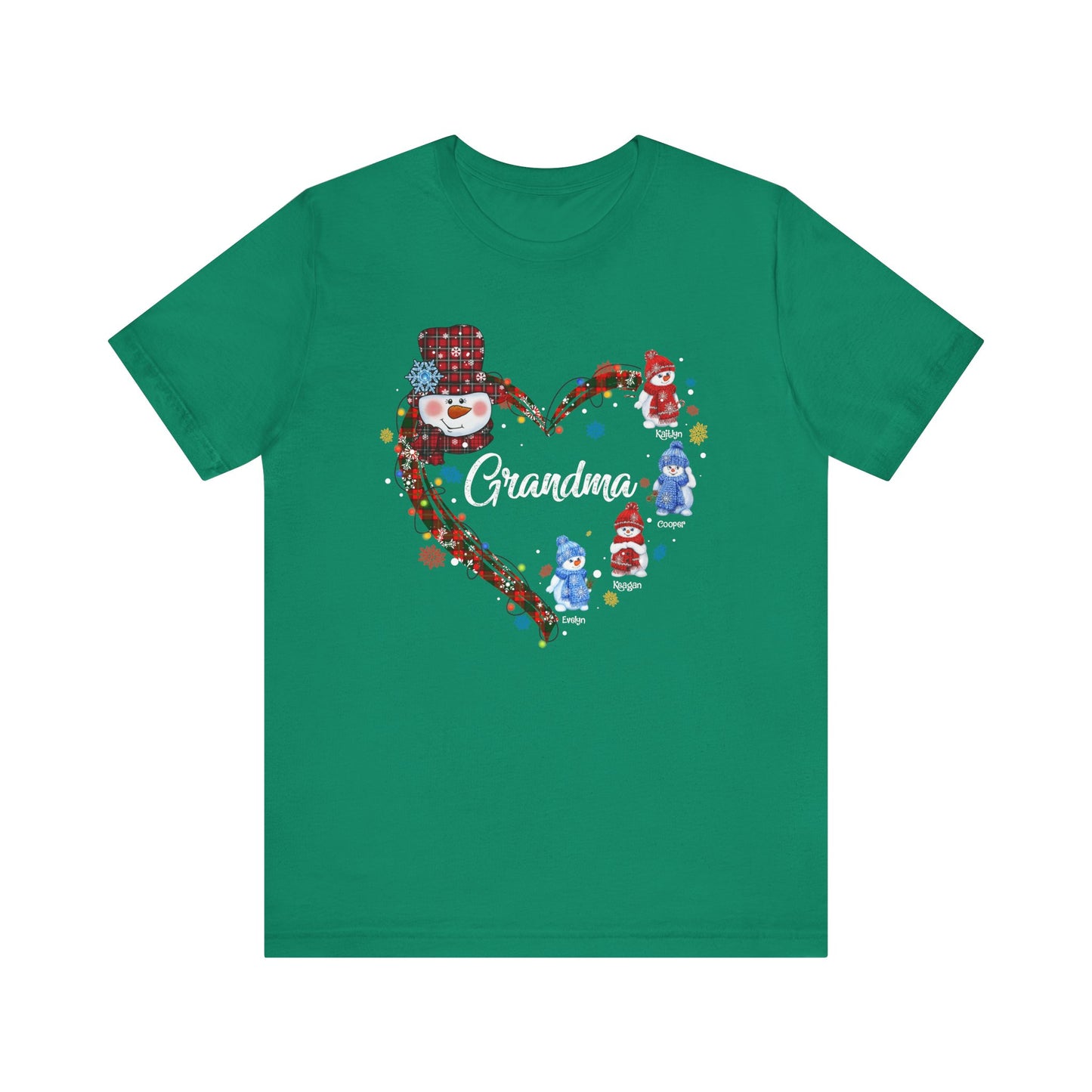 Custom Christmas Heart T-Shirt for Mom & Grandma