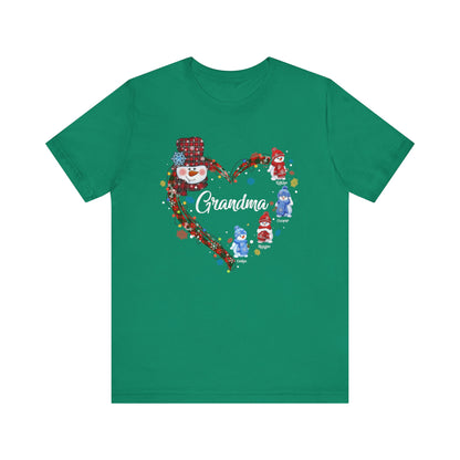 Custom Christmas Heart T-Shirt for Mom & Grandma