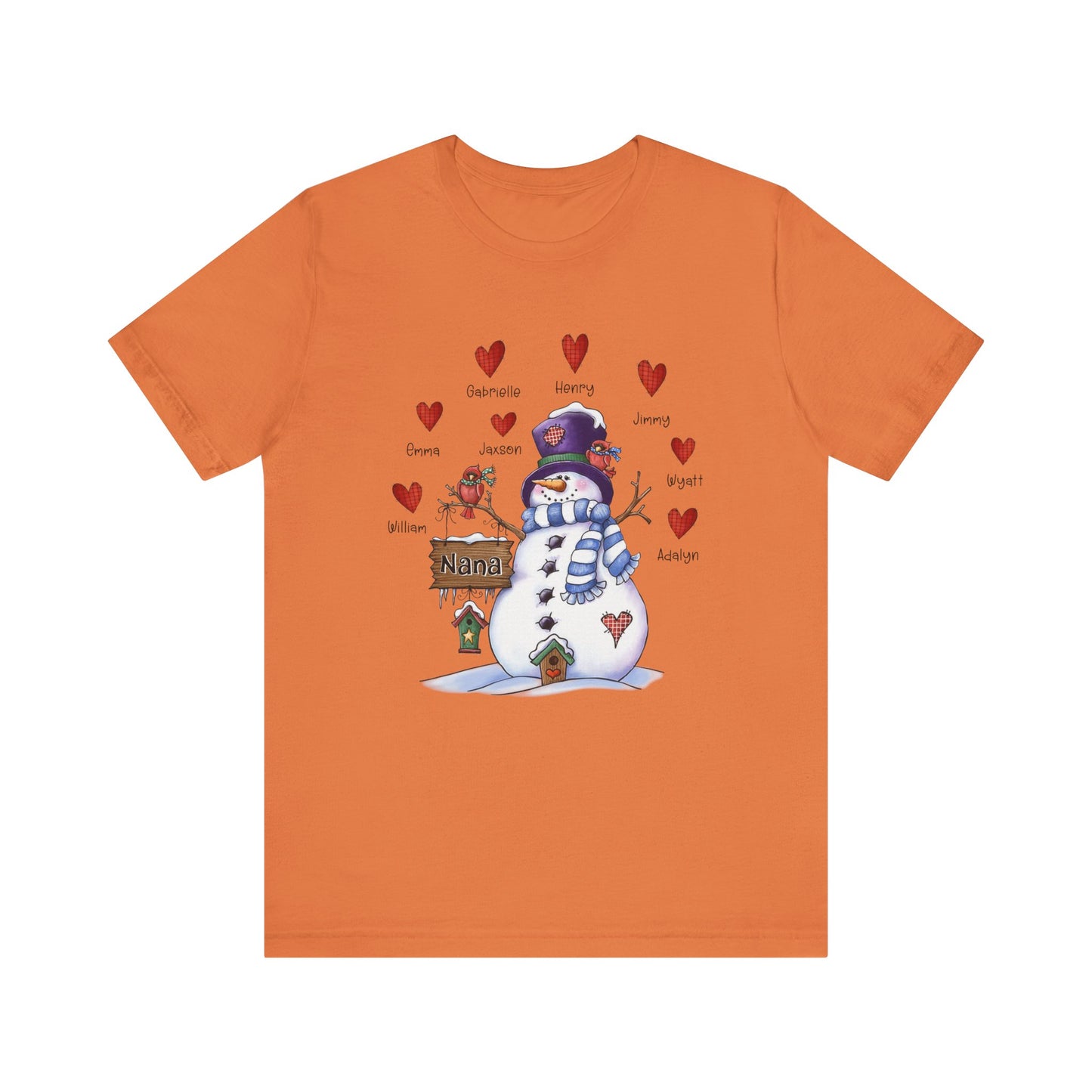 Festive Snowman Love Tee for Winter Celebrations, Gift for Mom & Grandma
