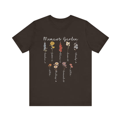 Grandma's Garden Floral Personalized Name Tee, Customized Gift for Mom & Grandma, Mother's Day Gift