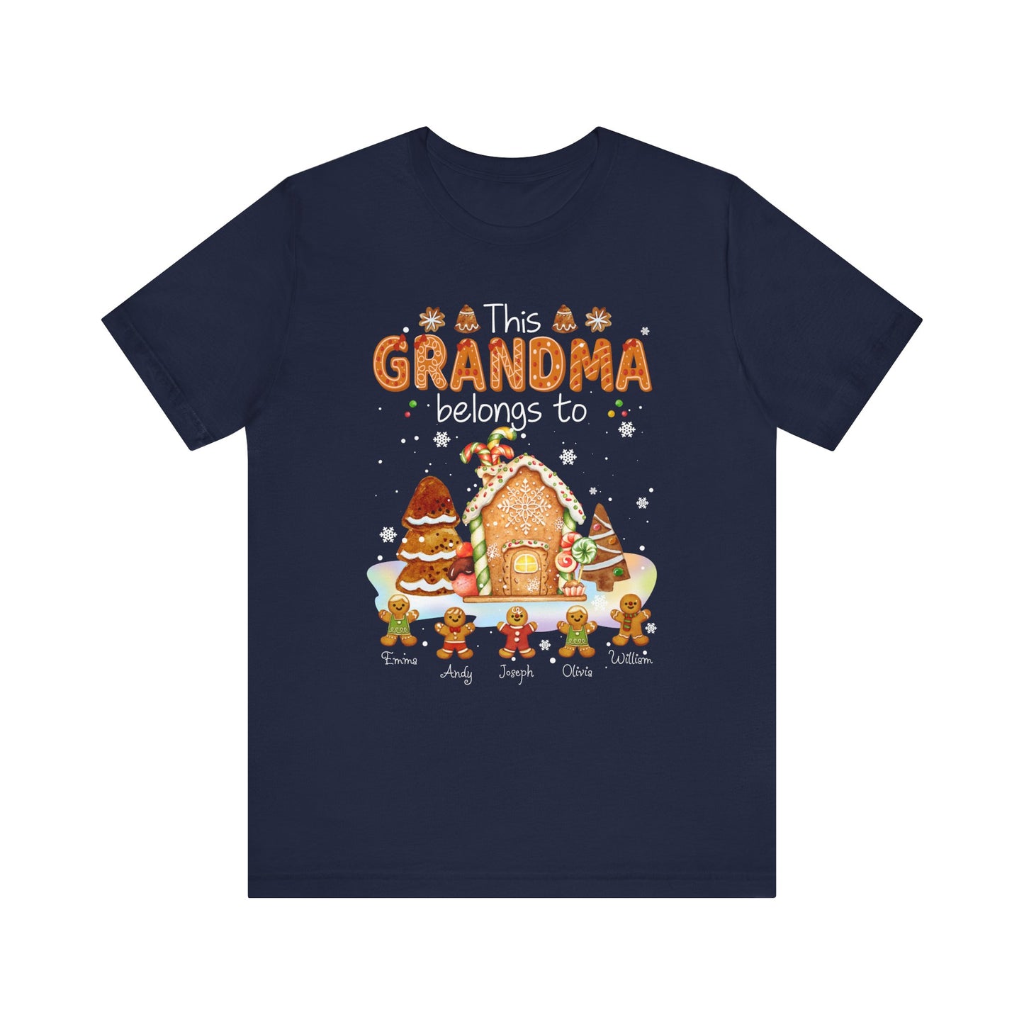 This Grandma Belongs To Gingerbread House T-Shirt — Personalized Grandma Christmas Tee