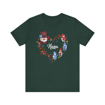 Custom Christmas Heart T-Shirt for Mom & Grandma