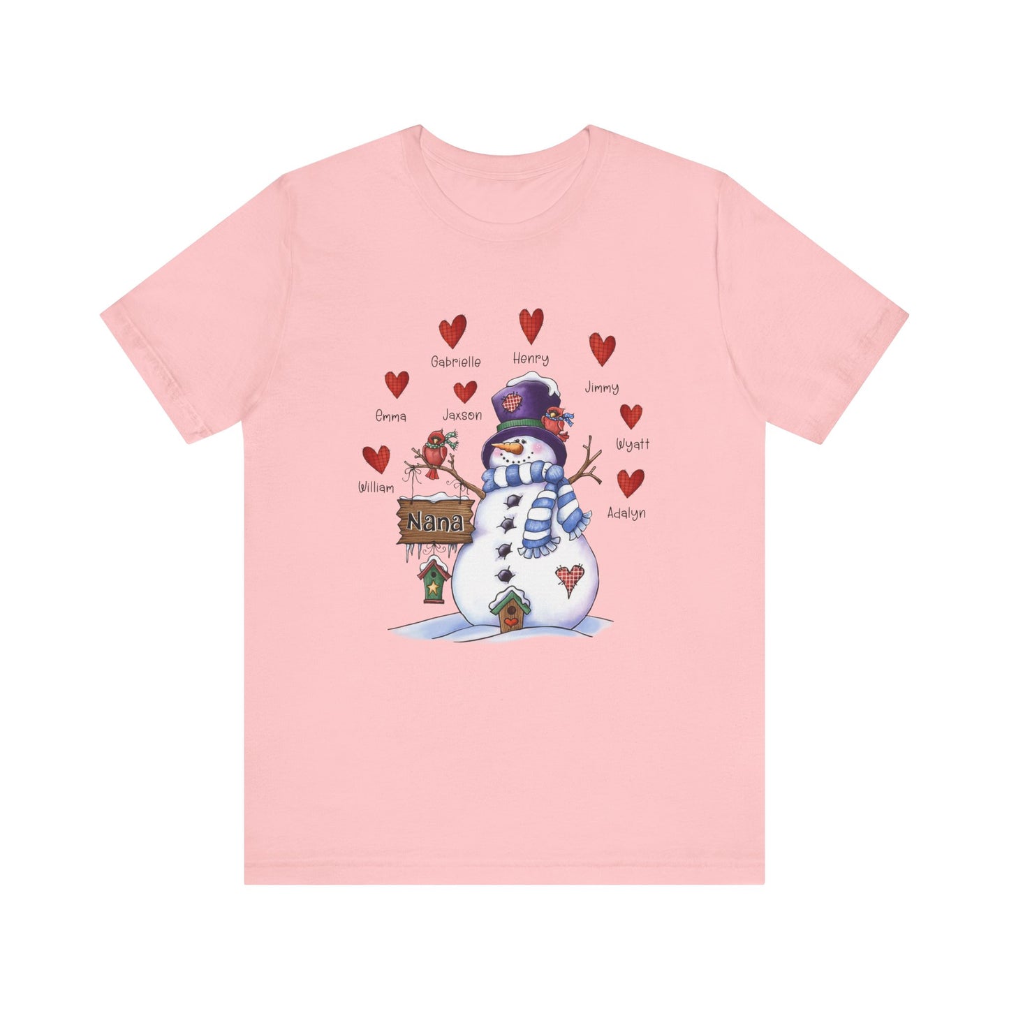 Festive Snowman Love Tee for Winter Celebrations, Gift for Mom & Grandma