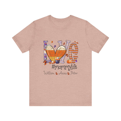 Love #MommyLife T-shirt for Family Celebrations, Perfect Gifts for Mom & Grandma, Autumn Casual Wear, Cozy Season Outfit