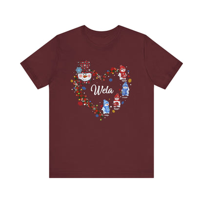 Custom Christmas Heart T-Shirt for Mom & Grandma