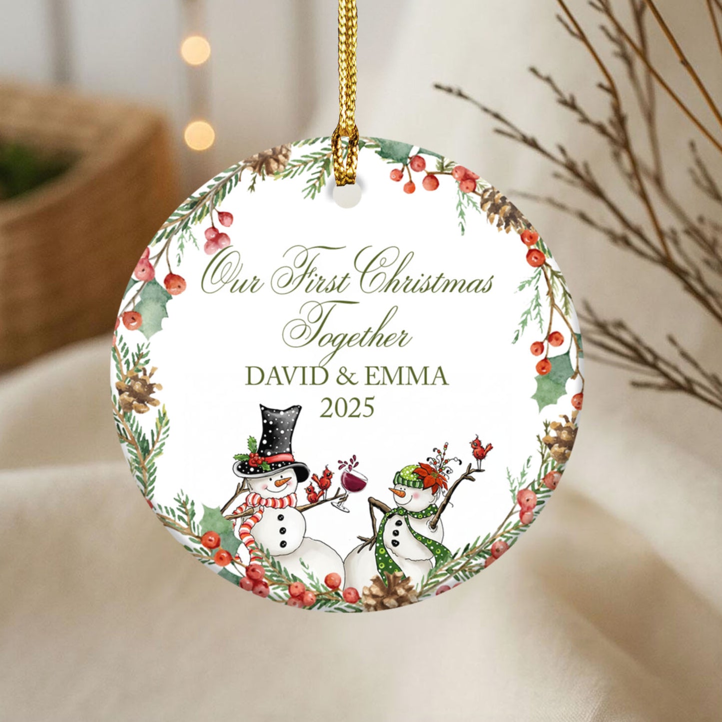 Personalized Christmas Ornament - Our First Christmas Together, Custom Couple's Names  Christmas Ornament