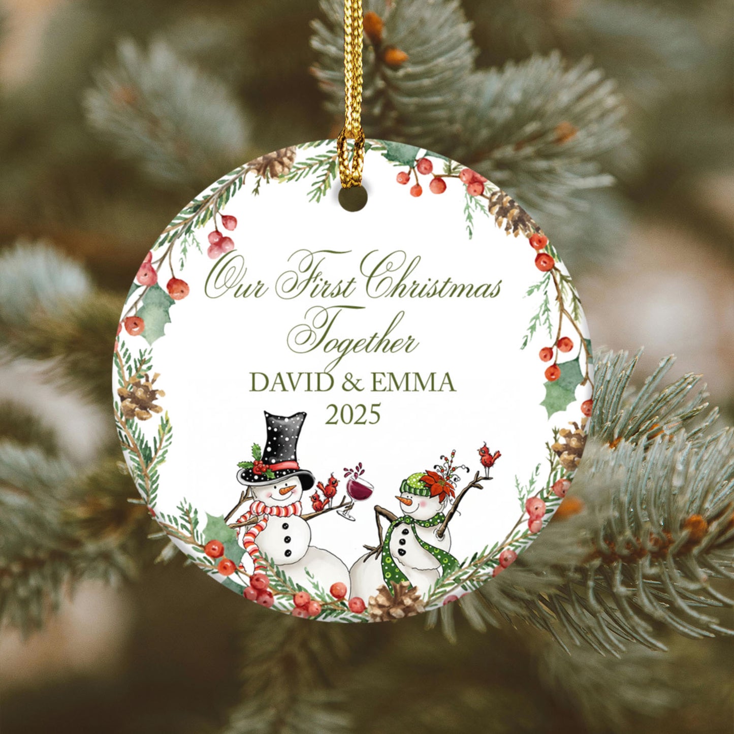 Personalized Christmas Ornament - Our First Christmas Together, Custom Couple's Names  Christmas Ornament