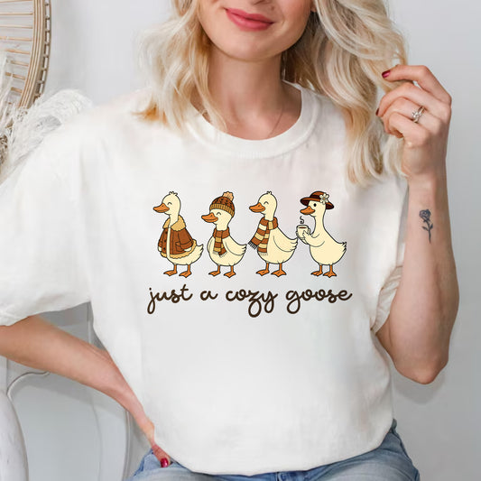 Just A Fall Goose Autumn Classic T-shirt, Fall Outfit Aesthetic