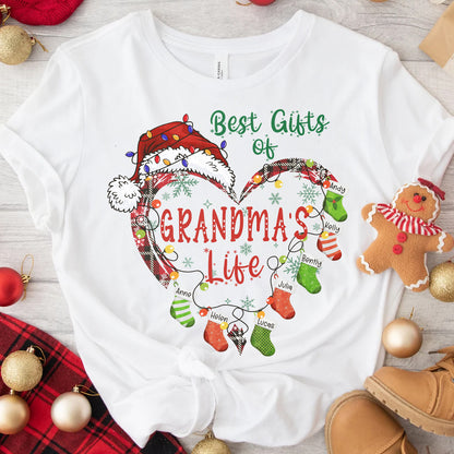Grandma's Life Christmas Tee - "Best Gifts of Grandma's Life" Holiday Heart Shirt