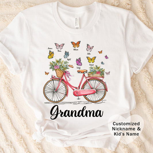 Grandma's Joyful T-shirt - Perfect Gift for Mom & Grandmothers, Mother's Day, Birthday, Floral Design, Casual Wear, Family Gatherings