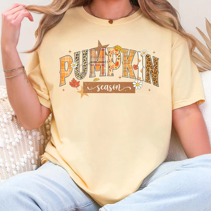 Pumpkin Season Classic Tee, Fall Season Cozy Vibe T-shirt, Autumn Casual Wear