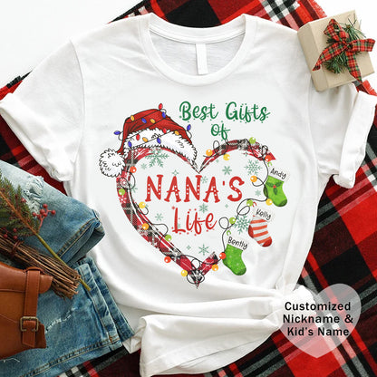 Grandma's Life Christmas Tee - "Best Gifts of Grandma's Life" Holiday Heart Shirt
