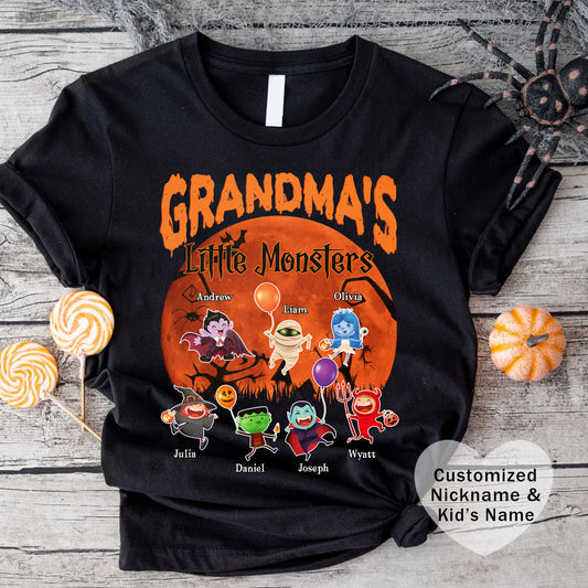 Halloween Family Monster Tee, Fun Gift for Mom & Grandma, Perfect for Halloween Parties, Family Gatherings, Trick or Treat